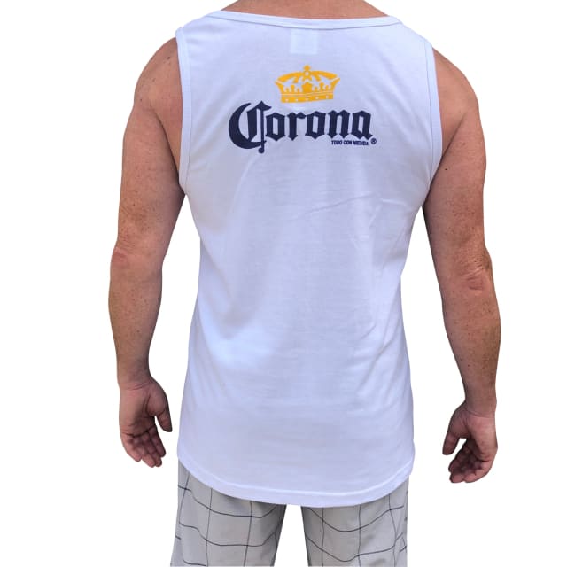 Cerveza Corona Tank - White singlet, tank Baja Hoodies