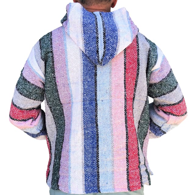 Mexican Surfer Baja Hoodie Baby Blue Red & Pink baja