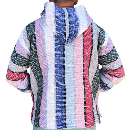 Mexican Surfer Baja Hoodie Baby Blue Red & Pink baja