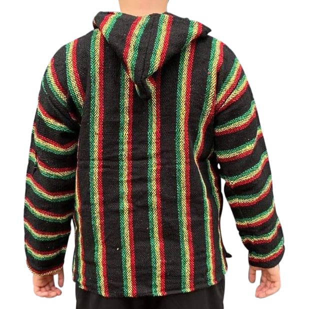 Mexican Surfer Baja Hoodie Rasta: Red Green & Yellow baja