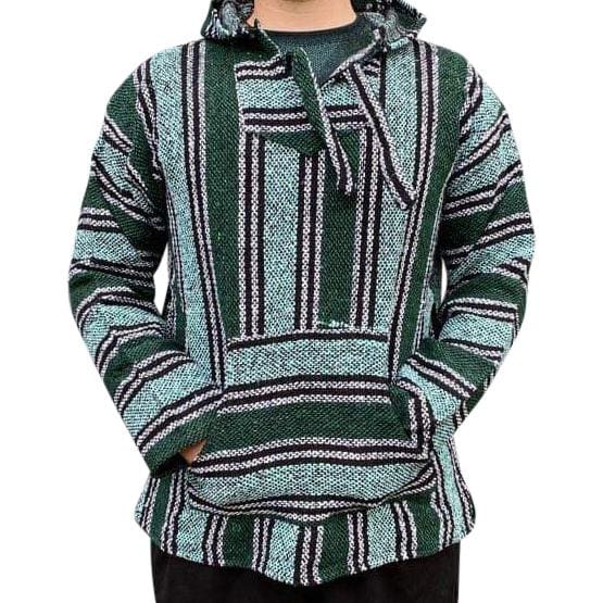 Mexican Surfer Baja Hoodie Green Turtle Jerga Surfer Sweater Jumper Made Mexico Original Genuine