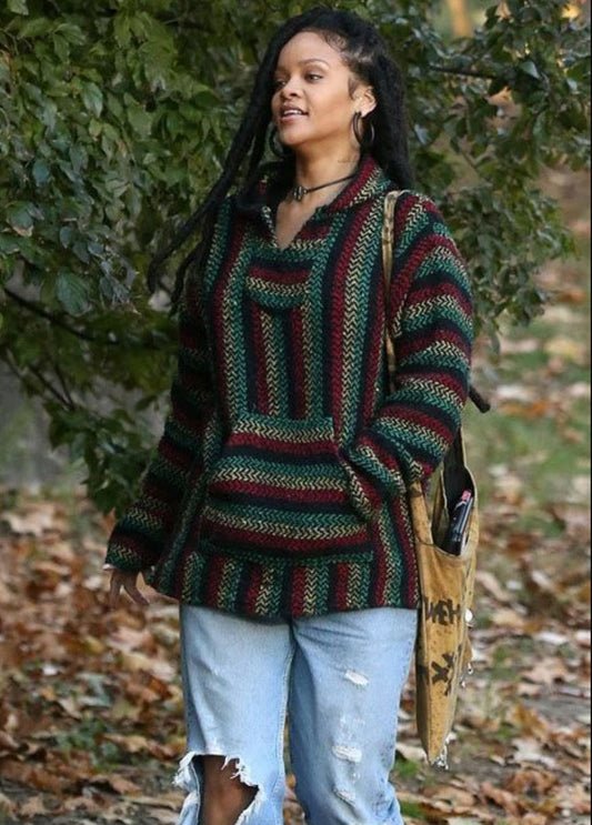 Rhianna wearing a Mexican Baja Hoodie