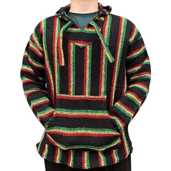 Mexican Surfer Baja Hoodie Rasta: Red Green & Yellow baja 