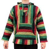 Mexican Surfer Baja Hoodie Rasta: Thick Red Green & Yellow |
