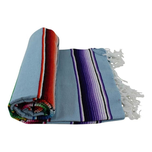 Pale Blue Mexican Blankets mexican blankets, serapes Baja 